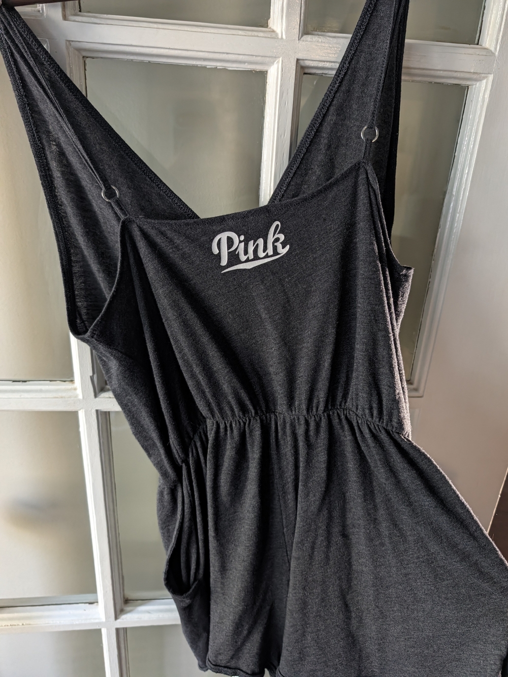 Pink Victoria’s Secret Crossover Romper Cover Up Casual Charcoal Gray Small - Picture 5 of 17